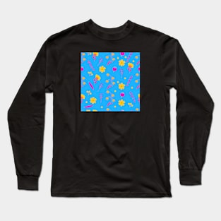 Pan Pride Simple Mixed Flowers Pattern Long Sleeve T-Shirt